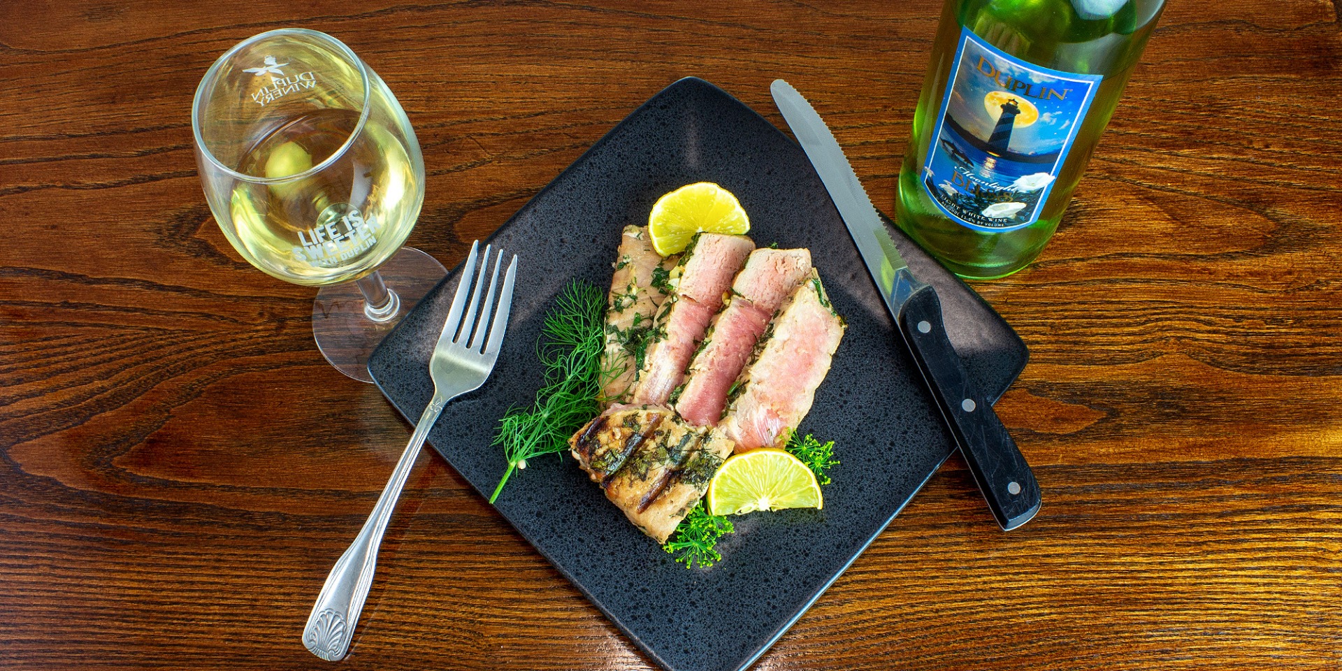 Cook thick tuna steaks on the grill with fresh herbs for the best tuna rice bowl.