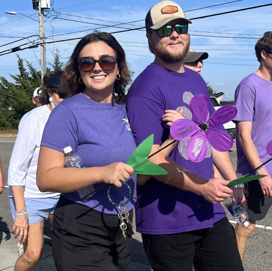 Gray and Sydney Fussell join the Duplin team for the 2024 Walk to End Alzheimer's — Wilmington! on November 2, 2024, in Wrightsville Beach, N.C.
