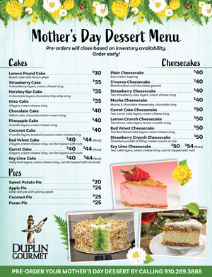 Dessert Menu