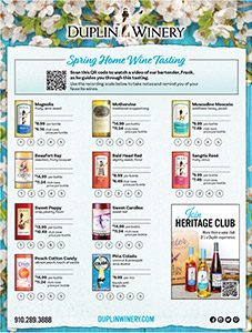 Spring Home Tasting Sheet