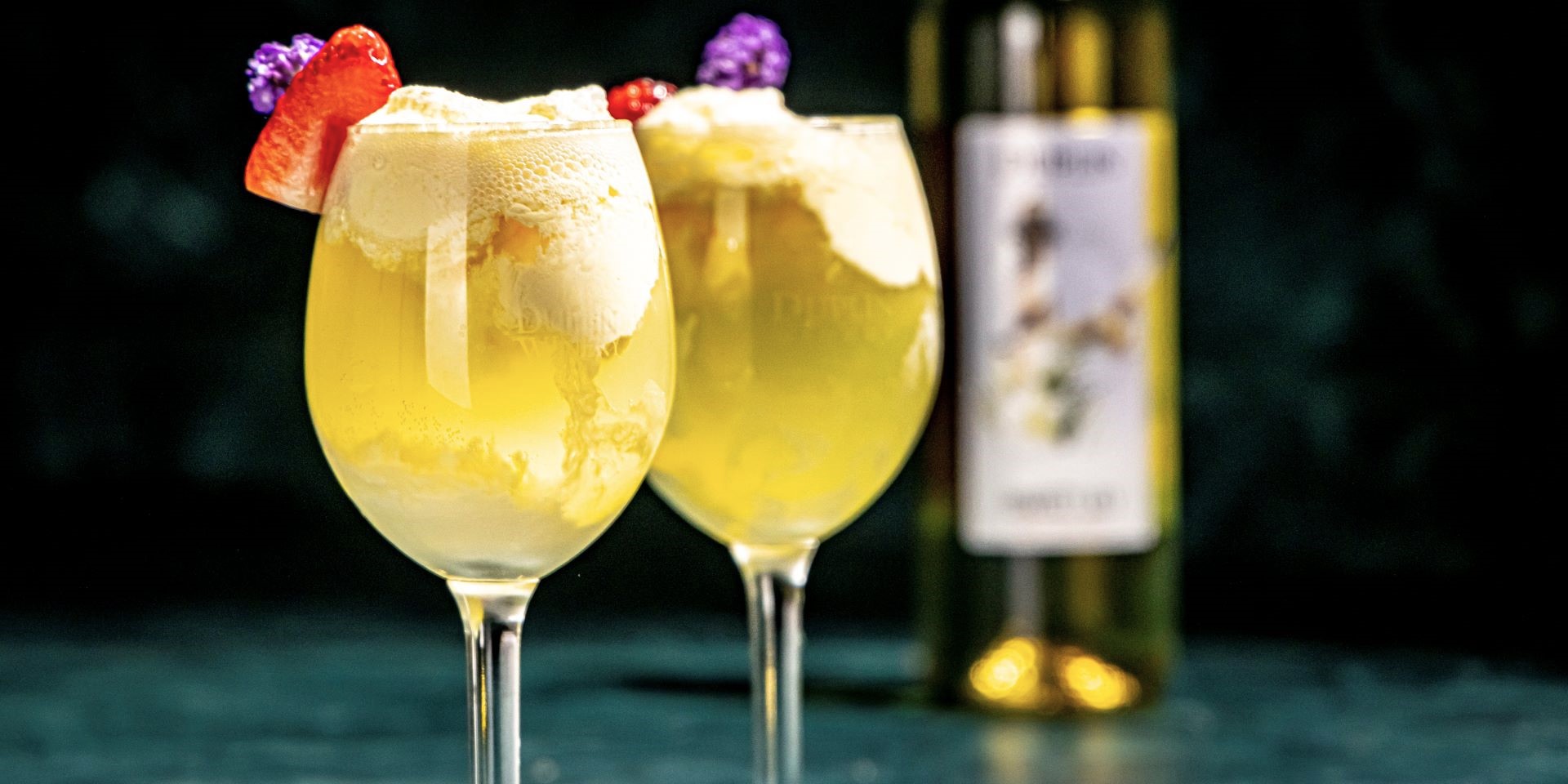 Limoncello, gelato and a little Duplin Sweet Lily fizzy white wine go into the Limoncello Spritz.