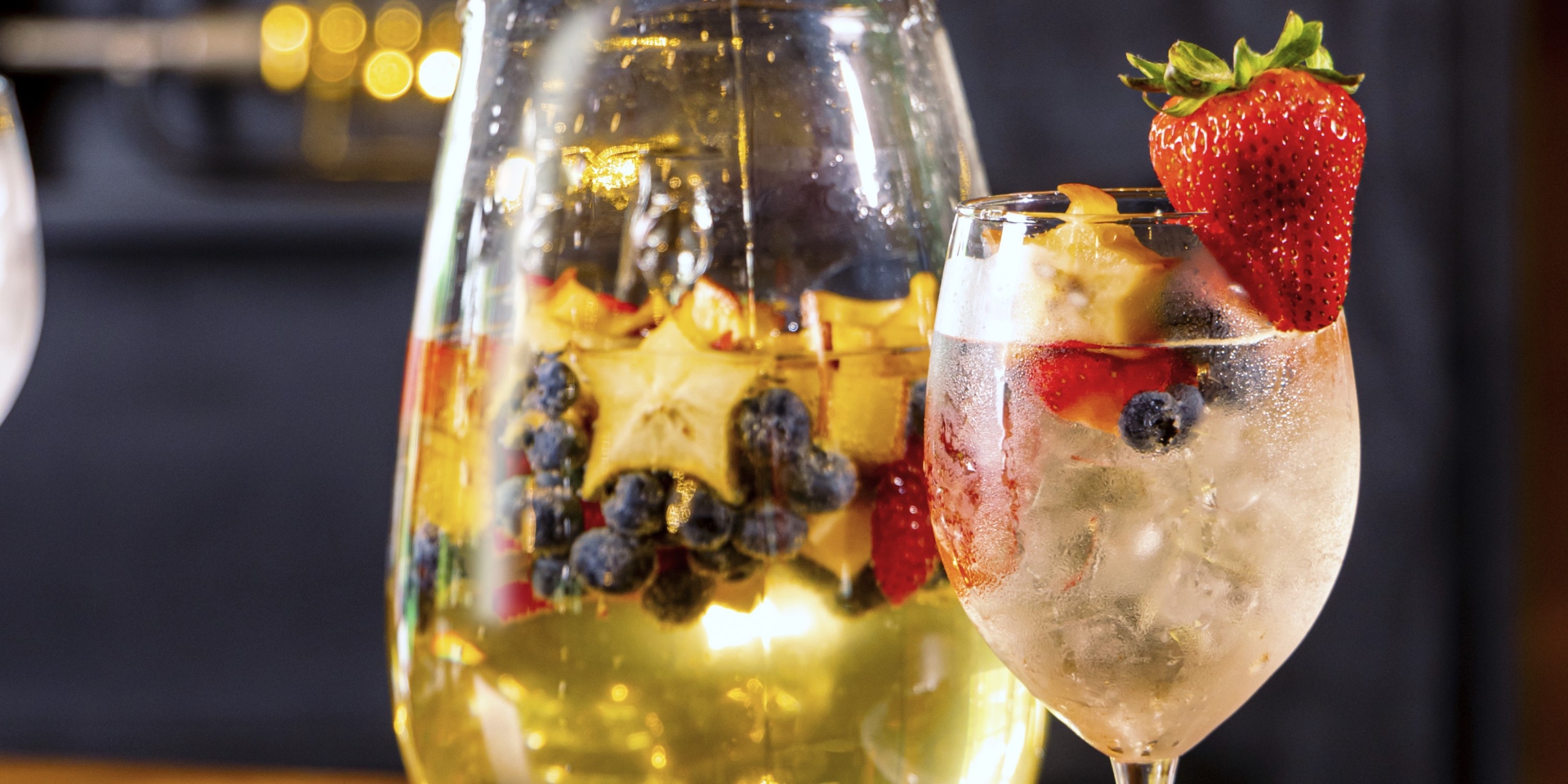 Red, White and Blue fruit in an easy blueverry vodka-spiked white sangria recipe.